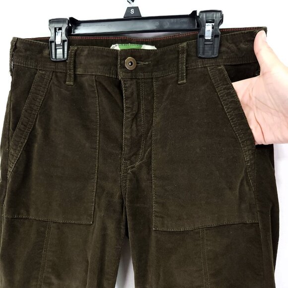 Anthropologie Micro Corduroy Pants Size 27 High Rise Skinny Pockets Green - Picture 3 of 14